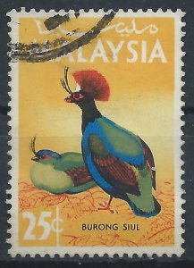 Malaysia 1965 - 25c Crested Wood Partridge - SG20 used