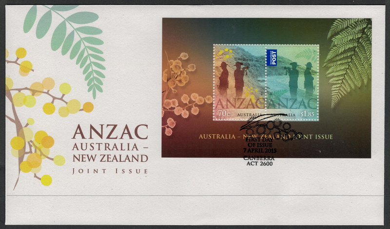 2015 ANZAC Australia Miniature Sheet FDC