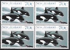 New Zealand #937 MNH Block. Ross Dependency - Killer Whale
