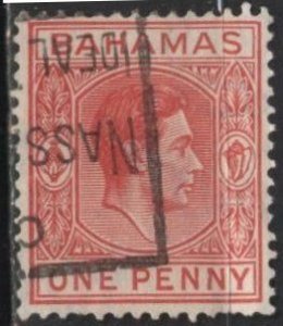 Bahamas 101 (used, pulled perfs) 1p George VI, carmine (1938)