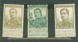 Belgium #96/98/104a  Single