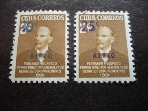 Stamps-Cuba-Scott# C51-C56 - Mint Hinged Set of 6 Stamps-Overprinted &Surcharged