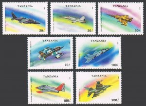 Tanzania 1160-1166,1167,MNH.Michel 1591-1597,Bl.226. Military aircraft 1994.