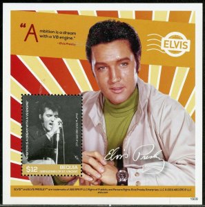 BEQUIA  2019 ELVIS PRESLEY  SET OF THREE SOUVENIR SHEETS  MINT NH