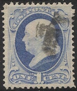 US 1873  Sc 156 1c ultra Banknote issue Used VF