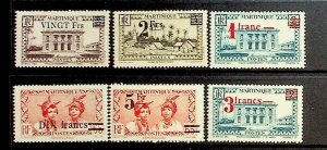 MARTINIQUE Sc 190-95 LH ISSUE OF 1945 - OVERPRINTS