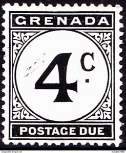 GRENADA 1952 QEII 4c Black Postage Due SGD16 FU
