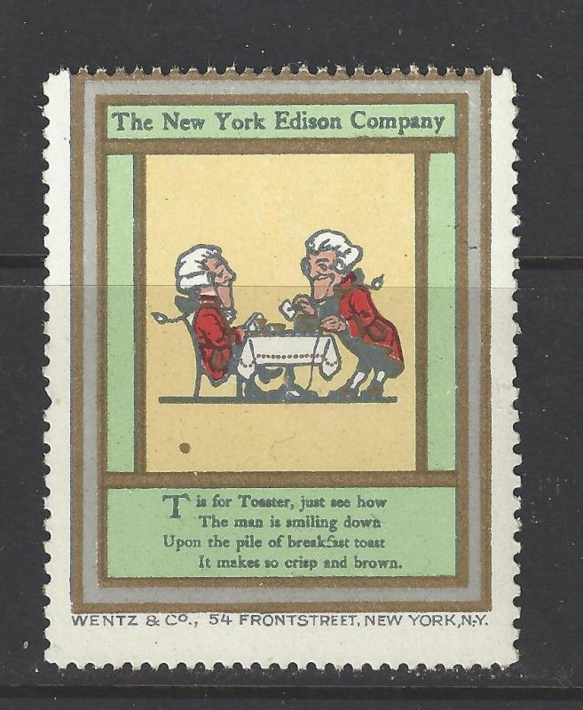 Early 1900s NY Edison Electrical Co Promotional Poster Stamp - Many Diff (AV130)