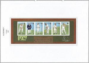 ALDERNEY - 1997 - Cricket - Perf 5v Souv Sheet - Mint Lightly Hinged