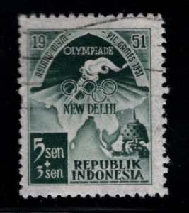 Indonesia Scott  B58 Used 1951 Asiatic Olympic games semi-postal