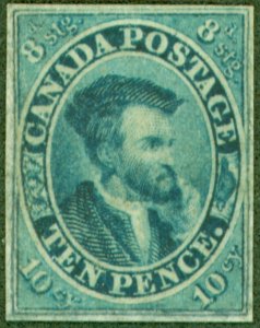 Canada 1852 10d Dp Blue SG15 Good Unused Example of this Rare Early Classic C... 