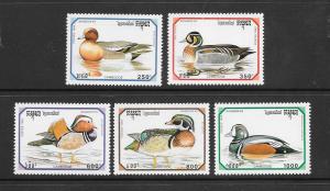 BIRDS - CAMBODIA #1306-10   DUCKS    MNH