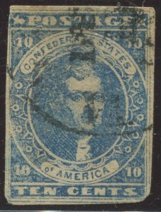 CSA 2b Used Stamp with Circular Flaw Upper Left Star 2-H-v8 BX5212