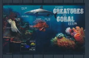 [35284] Palau 2011 Marine Life Coral Shark Ray MNH Sheet