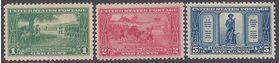 #617-619 Lexington-Concord Sesquicentennial 1925 Mint H OG