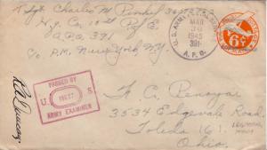 United States A.P.O.'s 6c Monoplane Air Envelope 1945 U.S. Army Postal Servic...