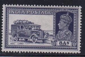 India Sc 160 1937 8 a G VI & Mail Lorry stamp mint