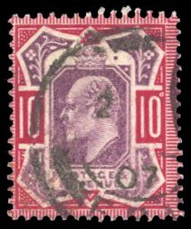 British Commonwealth - Great Britain #137 Cat$70, 1902 10p carmine and dull p...