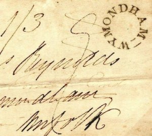 GB Norfolk Cover *WYMONDHAM* UDC Stamp Office London EL 1830{samwells}MZ269