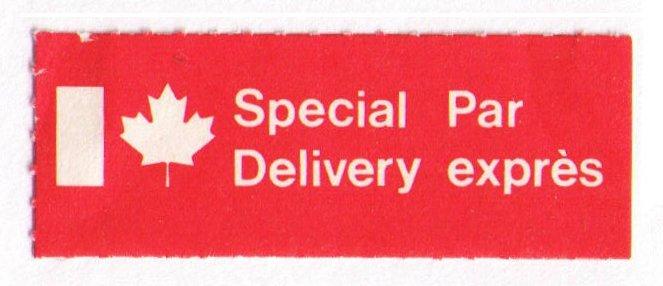 CANADA 1973 VERY SCARCE SPECIAL DELIVERY /PAR EXPRÈS LABEL VF MNH CAT #cc9060.7