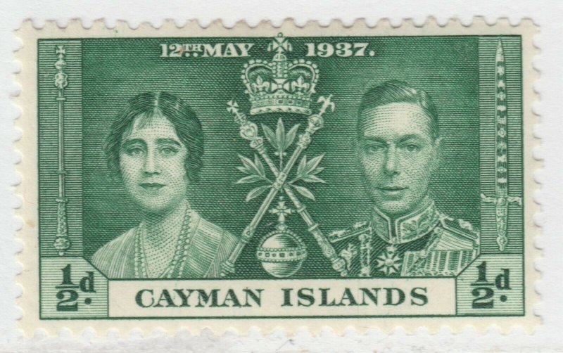 1937 British Colony CAYMAN ISLANDS Coronation 1/2d MH* Stamp A27P26F23458-
