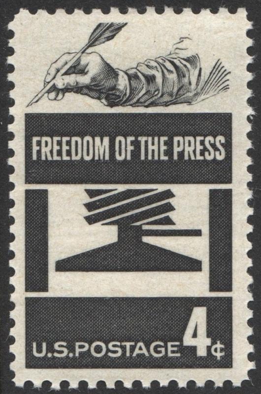 SC#1119 4¢ Freedom of the Press (1958) MNH