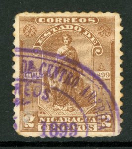 Nicaragua 1899 Seebeck 2 Peso Justice Postally Used B731 ⭐⭐⭐⭐⭐⭐