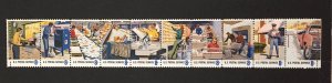 U.S. 1973 #1498a Strip of 10, Postal Workers, MNH(see note), 2 Pics.