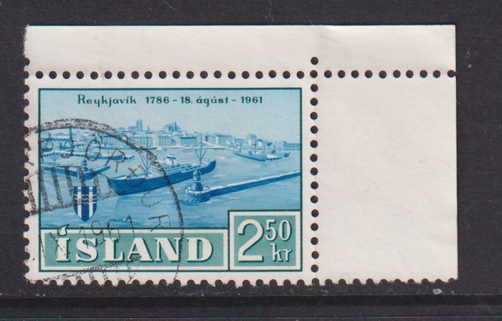 Iceland  #338  used  1961  Reykjavik 2.50k