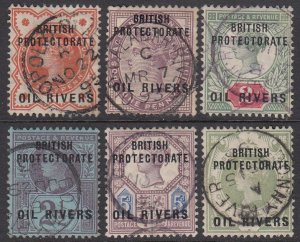 Niger Coast Protectorate 1-6, SG1-6 Used CV $143.50