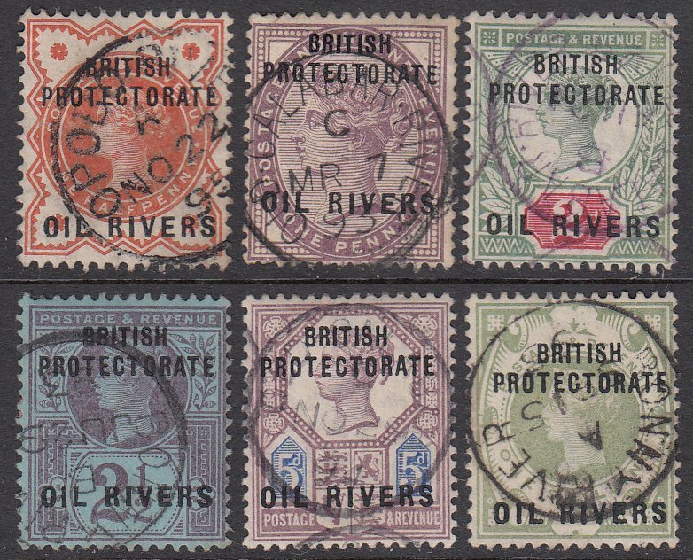 Niger Coast Protectorate 1-6, SG1-6 Used CV $143.50