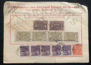 1929 Pedro Leopoldo Brazil Postal Receipt Cover