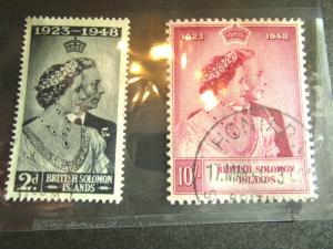 SOLOMON ISLANDS  SCOTT # 82-83  MLH  SHORT SET