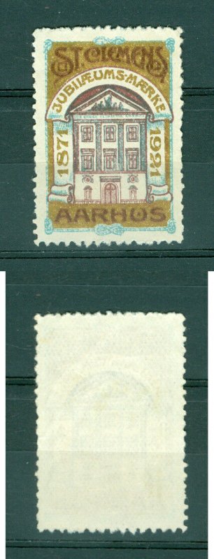 Denmark. Poster Stamp 1921.Freemason.Masonic.Lodge St. Clemens Aarhus 50 year.