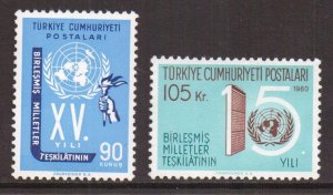 Turkey  #1497-1498   MNH  1960  United Nations