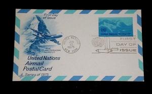 U.N.1975, NEW YORK #UXC10, ART CRAFT CACHET POSTAL CARD ,FDC, NICE!! LQQK!!!