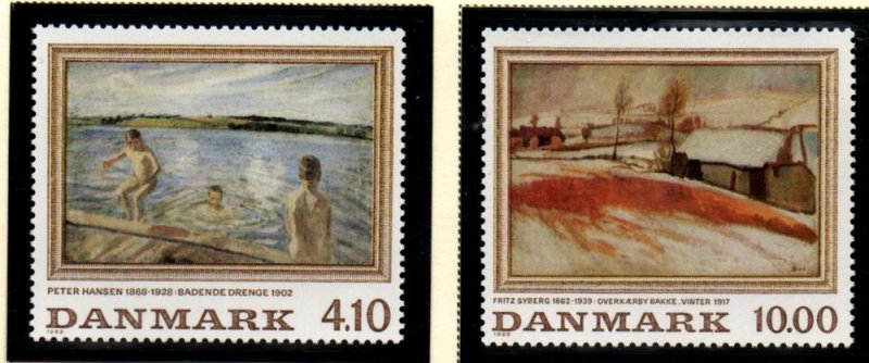 Denmark Sc 863-64 1988 Paintings stamp set mint NH