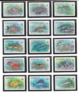 FISH - KIRIBATI #540-54  MNH