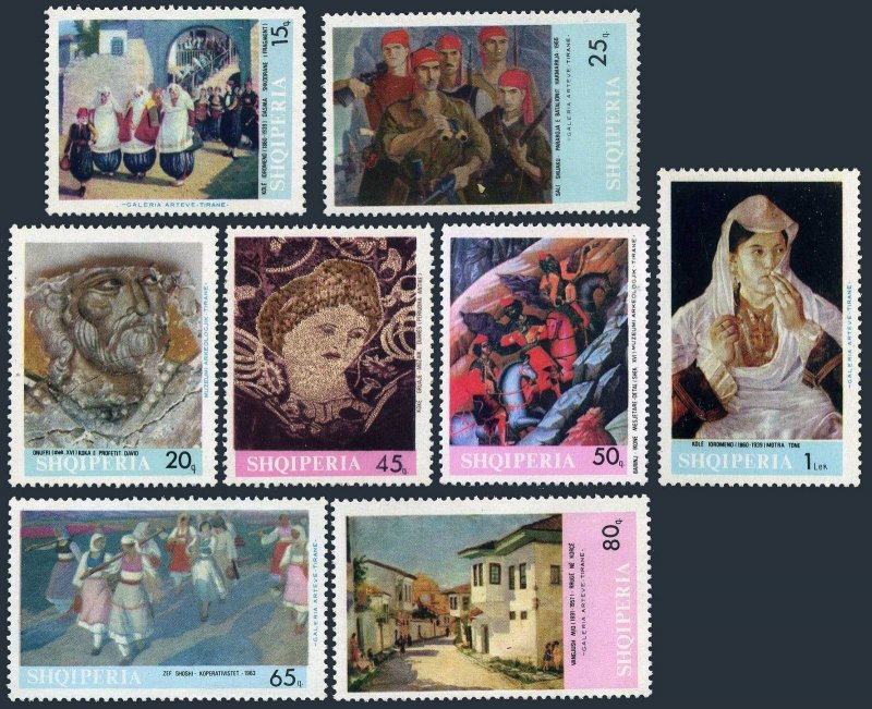 Albania 1062-1069, MNH. Mi 1201-1208. Art 1967. Modern artists, Fresco, Mosaic,