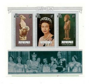 Aitutaki 1978 - Queen Elizabeth Anniversary Of Coronation - Sheet Of 3 - MNH