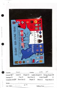 Jersey, Postage Stamp, #1130 Mint NH, 2004 Flag, D-Day, World War 2