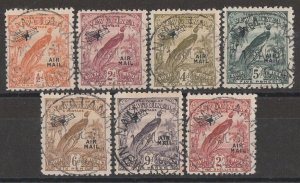 NEW GUINEA 1931 Dated Bird Airmail range to 2/-. Namatanai postmarks.