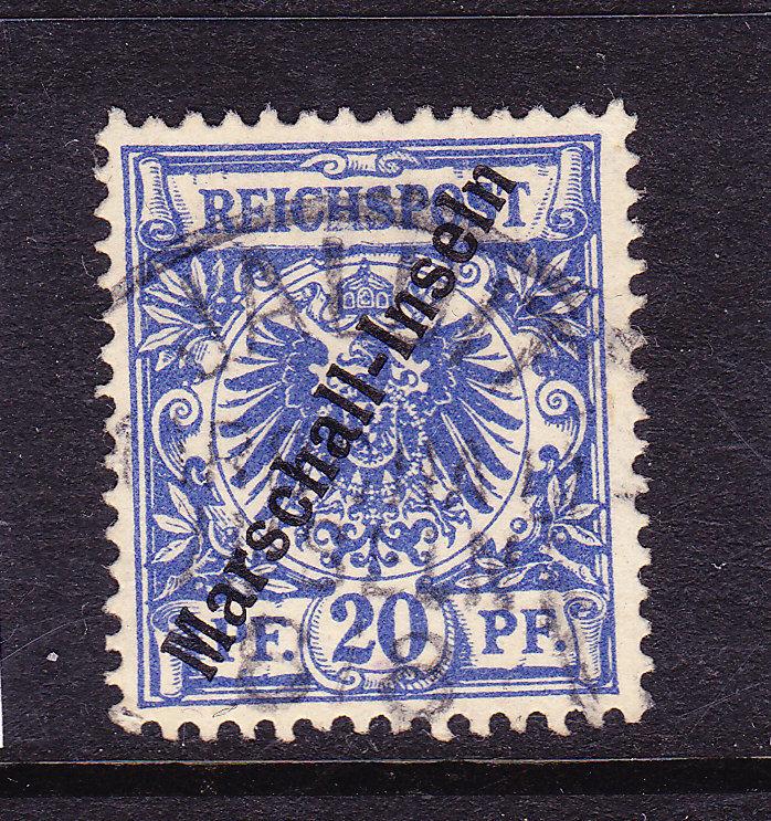 MARSHALL ISLANDS GERMAN 1897  20pf  BLUE  FU  Sc 4    