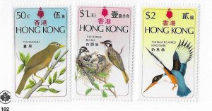 Hong Kong Sc #309-311 birds set of 3 NH VF