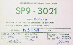 RYBNIK POLAND Amateur Radio QSL Card 15742-