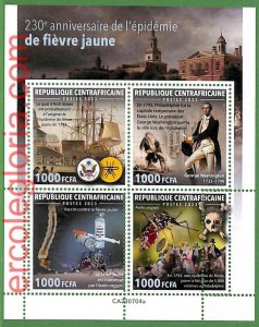 B1364 - Centrafricaine - ERROR MISPERF Stamp Sheet - 2023 - Disease, Yellow Feve-