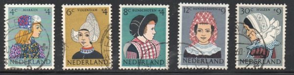 Netherlands Sc B348-52 1960 Regional Costumes Child Welfare stamp set used