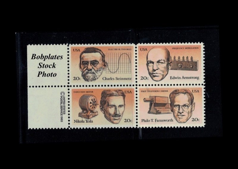 BOBPLATES #2055-8 Inventors Copyright Block MNH ~ See Details for Positions