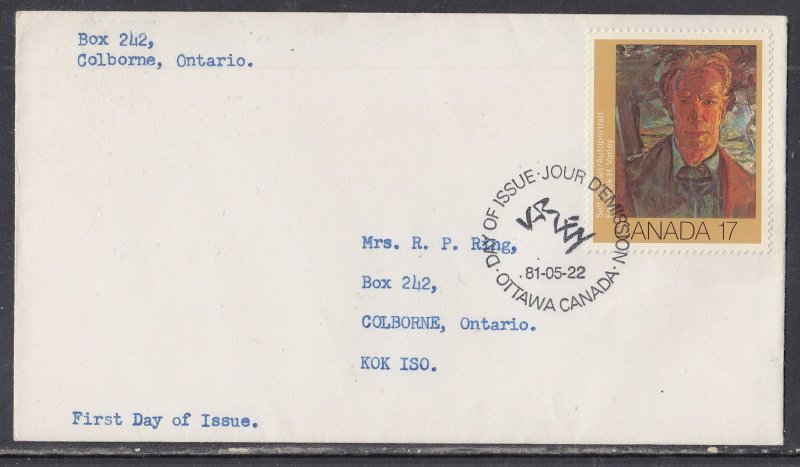 Canada Scott 888 FDC - 1981 Canadian Painters Series