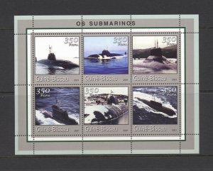 Guinea-Bissau MNH S/S Submarines 2001